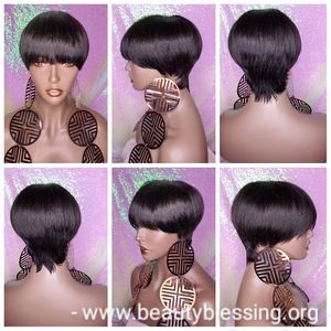 Wig Bowl Pixie Cut Brazilian Remy Human Hair Wig